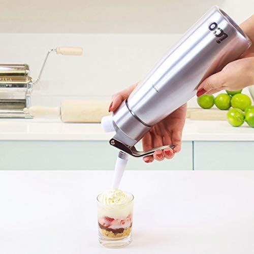 ICO Siphon à Chantilly Professionnel 500ml en Aluminium pour Mousses et Crèmes (Chaud et Froid)