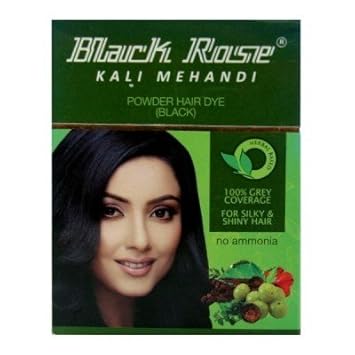 Henna Exports Black Rose Kali Mehandi - Powder Hair Dye, Black (Pack of 4)