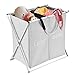 Double Laundry Hamper With Waterproof Bags ,Folding X-frame 2 Sections Dirty Laundry Basket for Apartment Home College Use