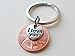 I Love You Heart Charm Layered Over 2014 Penny Keychain, 10 Year Anniversary, Couples Keychain