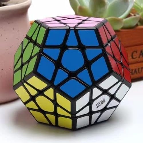 ROXENDA Dodécaèdre Speed Cube – Professionnel, Pentagonal, Noir, Stickers, Rotations Fluides, Tension Réglable