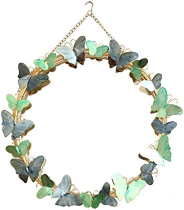 XAOPN Wall-Mounted Mirrors, Mirror Gold Round Wall Mirror/Butterfly Metal Frame 57 cm Round
