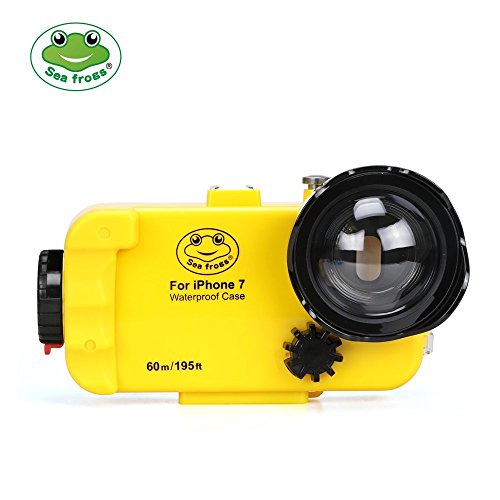 SeaFrogs-195FT60M-Underwater-housing-case-for-iPhone-7-47-with-Wide-Angle-Dome-Port-Lens-in-Yellow-color