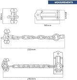 UAP Cast Iron Sliding Door Chain Security Latch Black Rustic Finish 220mm view 4