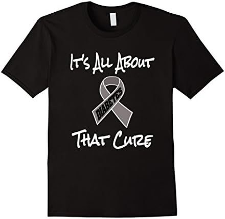 Men's Diabetes Awareness Gray Ribbon T-Shirt Large Black
