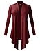 ALL FOR YOU Women's Soft Drape Cardigan Long Sleeve Wine XXX-Large