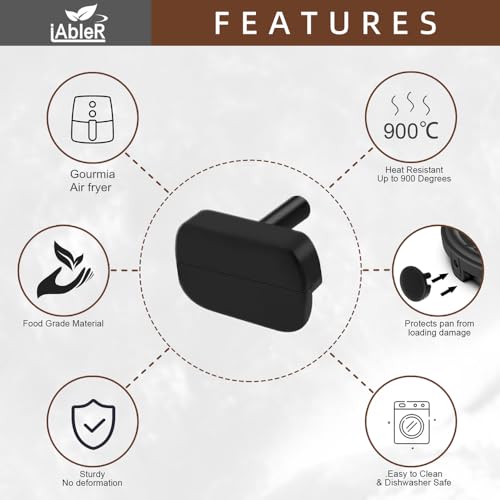 Original Air Fryer Rubber Feet for Gourmia Air Fryers, 12-Packs Upgraded Food Grade Air Fryer Silicone Rubber Bumpers, Rubber Tabs, Rubber Tips for Gourmia Air Fryer Tray, High Temperature Resistant