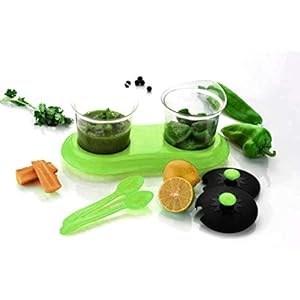Premium Multipurpose Plastic Spice Rack 4 Piece Condiment Set (4) (2, Green)