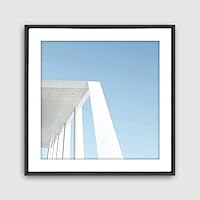 Framed Canvas Wall Art Geometric Building Canvas Prints Home Artwork Decoration for Living Room,Bedroom - 16x16 inches