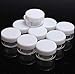 ericotry 24PCS 15 Gram 15ml 0.5oz Refillable White Plastic Screw Cap Lid with Clear Base Empty Plastic Sample Container Jars for Cosmetic Make Up Cream Lotion Eye Shadow Nails Powder Gems Jewelry