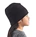 Tough Headwear Kids Fleece Winter Beanie Hat - Cold Weather Midweight Beanie for Girls & Boys - Ultimate Thermal Retention Black