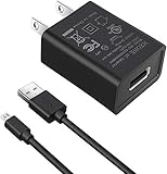 HZONE Kindle Fire Fast Charger, (UL Listed) AC Adapter 2A Rapid Charger with 5.0 Ft Micro-USB Cable Compatible with Fire 7 8 10 Tablet, HDX 6" 7" 8.9" 9.7" and Phone, Tab Power Supply Cord, Black
