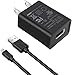 HZONE Kindle Fire Fast Charger, (UL Listed) AC Adapter 2A Rapid Charger with 5.0 Ft Micro-USB Cable Compatible with Fire 7 8 10 Tablet, HDX 6" 7" 8.9" 9.7" and Phone, Tab Power Supply Cord, Black