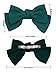 3-Pack Fashion Double-Deck Chiffon Large Solid Color Bowknot Hair Clip Women Girls Headband Hair Bow Accessories (Black Burgundy and Navy Blue)