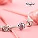 SOUFEEL July Birthstone Charm Rose Red Swarovski Crystal 925 Sterling Silver Charms Fit European Bracelet