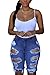 Dokotoo Womens Casual Denim Destroyed Bermuda Shorts Jeans XX-Large Denim