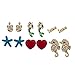 Lux Accessories Under Sea Turtle Starfish Seahorse Love Heart Stud Earring Set