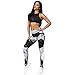 Napoo Clearance Women Geometry Print Colorblock Sports Gym Yoga Workout Athletic Leggings Pants (M, Gray)