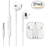Headphones/Earphones/Earbuds, (2 Pack) JOVERS 3.5mm aux Wired Headphones Noise Isolating Earphones Built-in Microphone & Volume Control Compatible iPhone iPod iPad Samsung/Android / MP3 MP4