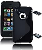 Bastex TPU Case for iPhone 3, 3S, 3G, 3GS - Black S-Line Cover
