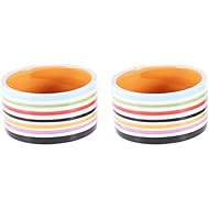 POPETPOP Hamster Feeding Bowl-2pcs Ceramic Food Dishes for Guinea Pig,Rat,Gerbil,Hedgehog,Syrian Hamster Small Pets