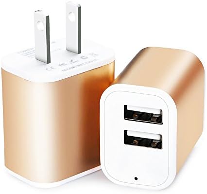 iPhone Charging Block, USB Wall Charger, HUHUTA 2 Pack 2.1A 2-Port Powerful Universal USB Fast Charging Adapter Plug Box Base for iPhone, Samsung Galaxy, Huawei, HTC, LG, Moto, Kindle and More