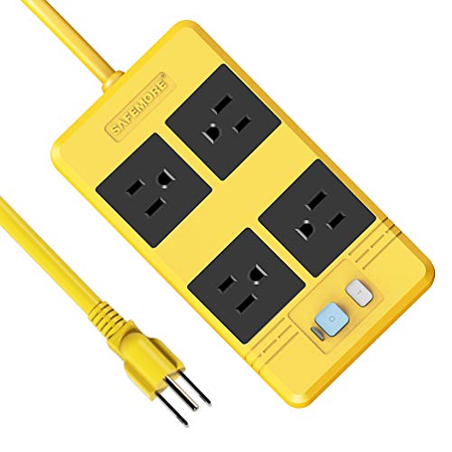 SAFEMORE GFCI Power Strip 4 Outlet Surge Protector with RCD Leakage