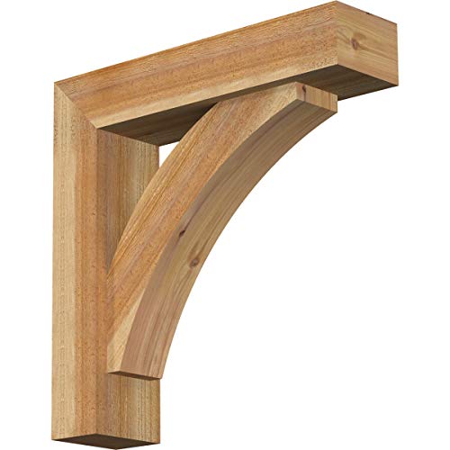 Ekena Millwork BKT0604X24X24THR05RWR Thorton Block Bracket w/Offset Brace, 6" W…