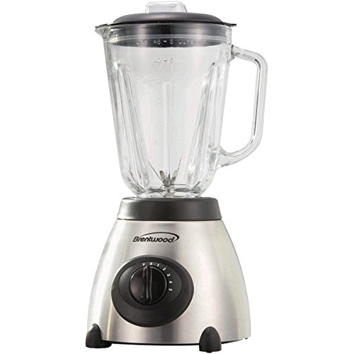 Click Here to See More Images BTWJB800 - BRENTWOOD JB-800 5-Speed Blender with Stainless Steel Base amp; Glass Jar