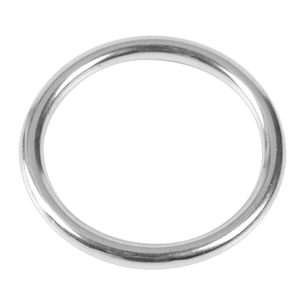 Stainless Steel O Ring,Smoothing Welded 304 Stainless Steel Strapping Welded Round Rings,25/30/35/40/45/50mm Inside for Camping Belt, Dog Leashes, Hardware(Wire diameter 5mm*Inner diameter 40mm)