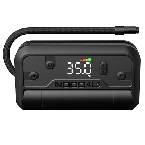 NOCO Air AL5: UltraSchnelle 5A Akku-Luftpumpe – Tragbarer Akku-Kompressor – 17 SLPM Luftstrom, 0–40 PSI in 7 Min – Digitales Manometer + automatische