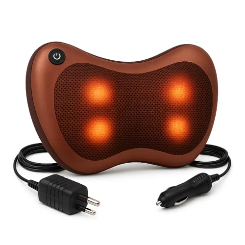 Almofada Massageadora Shiatsu com Aquecimento | 4 Pontos de Massagem, Massageador Elétrico, Para Pescoço Costas Pernas e Pés