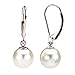 PAVOI Sterling Silver Simulated Shell Pearl Earrings Leverback Dangle Studs