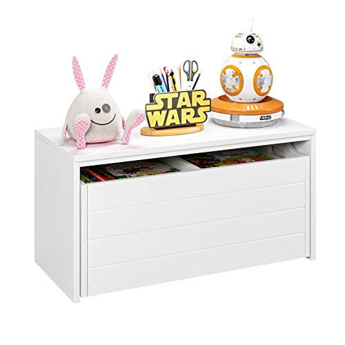 HOMECHO Kid’s Toy Chest, Wood Storage Chest Seat Bench, Modern