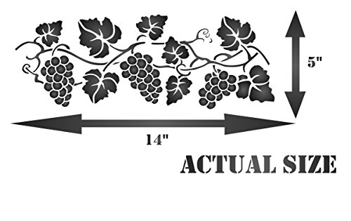 Grapevine Stencil (size 14”w x 5”h) Reusable Stencils for Painting