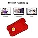 Hand Warmer - WITERY Portable Rechargeable Electric Heat/Hot Water Bag with Soft Velvet Cover - Ideal For Warm Your Hands/Pain Relief/Muscle Relaxation & Comfort Use and As Pillow Red