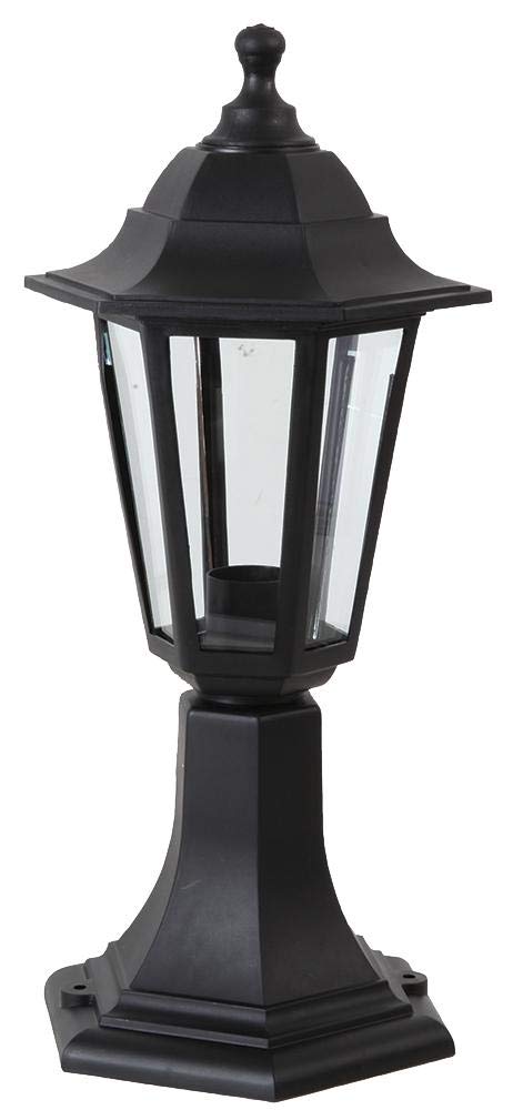 Pro Elec Outdoor Lantern Post Top Light, IP44, Black, Mains Powered