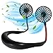Hand Free Personal Fan ，Portable Sports Neck Hanging Fan ，USB Rechargeable 3 Speeds Mini Cooling Fan with Dual Wind Head for Traveling Outdoor Office Room