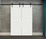 DIYHD 6.6FT Rustic Black Double Cabinet Sliding