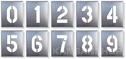 Amazon Co Jp 駐車場番号印刷プレート スプレー吹き付け用 番号 区画整理 数字大サイズ 0 9 10枚1組 吹付け用スプレーなし ホーム キッチン
