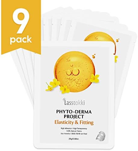 NEW YEAR SALE Lasstokki Phyto-Derma Project Elasticity & Fitting Mask (Pack of 9) anti aging moisturizer sheet mask | skin elasticity | Nature made animal cruelty free mask sheet