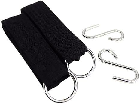 TRIXES 1 Paar Hängematten-Riemen schwarz 3 Meter lang mit S-Haken