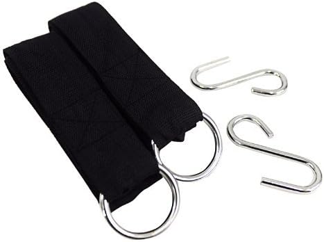 TRIXES 1 Paar Hängematten-Riemen schwarz 3 Meter lang mit S-Haken