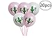 20pcs Latex Balloons Cactus Printed Party Balloons for Summer Theme Festival Party Supply