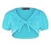 LOTMART Girls Cropped Shrug Kids Tie Up Front Bolero Short Cap Sleeve Top