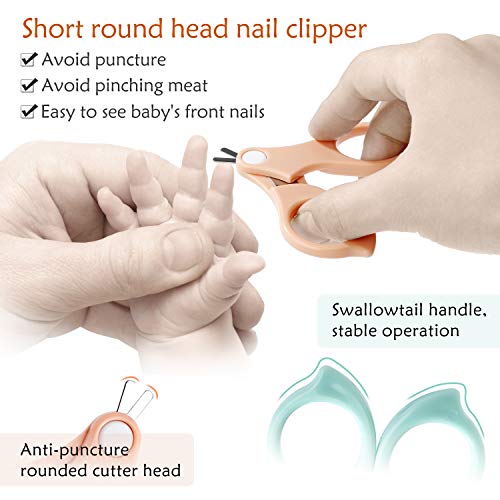 Baby Nail Kit, Scissors, Clipper, Nail File, Tweezers 4 in 1, Safety Baby Grooming Kit with Cute Case for Newborn,Infant,Toddler,Kids