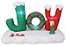 5 Foot Long Lighted Christmas Inflatable JOY to the World with Tree Candy Cane Merry Messages Party Indoor Outdoor Decoration