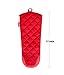 Honla 17 Inch Extra Long Oven Mitts with Non Slip Silicone Grip,Heat Resistant to 500 F,1 Pair of Kitchen Oven Gloves for Cooking,Baking,Grilling,Barbecue Potholders,Red
