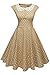 ACEVOG Women's Classy Vintage Audrey Hepburn Style 1940's Rockabilly Evening Dress (XL, Khaki)