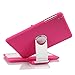 Luxmo Aluminum 360 Swivel Rotating Stand Case Cover Built-in Bluetooth Keyboard for Ipad Mini & iPad Mini with Retina Display Hot Pink